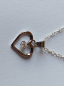 Preview: silver chain with 3 mm white zirconia heart pendant-anchor chain 45 cm--